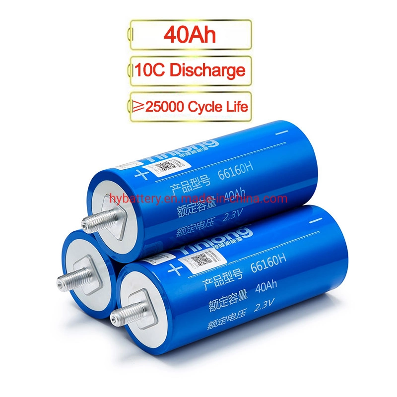 Yinlong Cylinder A Grade Lithium Titanate Battery 66160 45ah 2.3V 10c Titanate Lto Battery